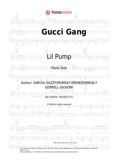 gucci gang high piano notes|gucci gang piano.